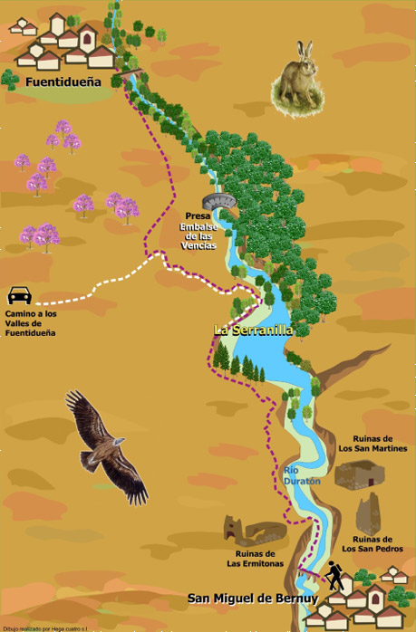 plano de ruta del "embalse de las vencas"